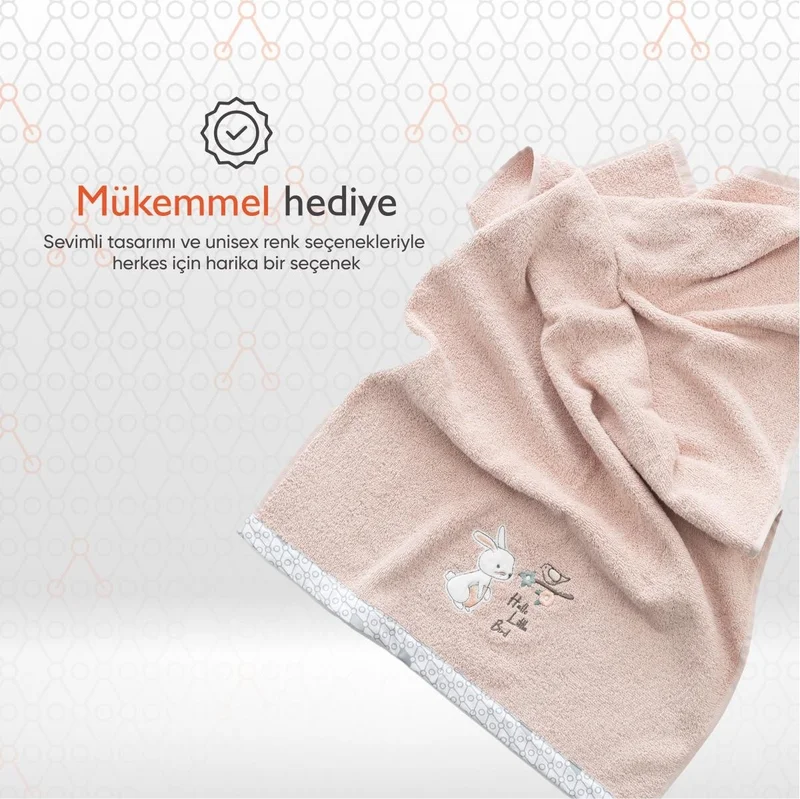 Gezenbebe Hero Embroidered Baby Kids Hand & Head Towel (50x90) Bunny