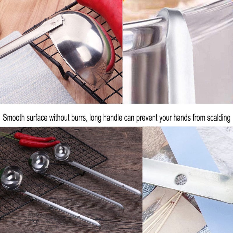 Markeny 4 Pieces Stainless Steel Soup Ladle Metal Handle Ladle With Pouring Rim 1Oz/2Oz/3Oz/5Oz Set Ladles For Cooking Soup Sauce - Image 4