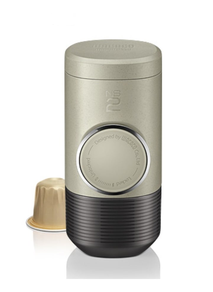WACACO MINIPRESSO NS2 - Portable Espresso Machine for Coffee Capsules, Eco-Friendly, Made Using Biomass, 18 Bar Powerful Extraction, Ultra Light Weight, Integrated Water Tank System - Beige  - Image 1