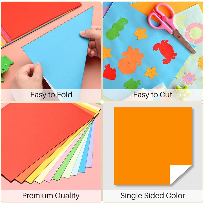 Opret Origami Paper Large, 100 Sheets 4x4 inch / 10x10cm Large Origami Paper 50 Vivid Colors Single Sided for Arts and Crafts Projects - Image 4