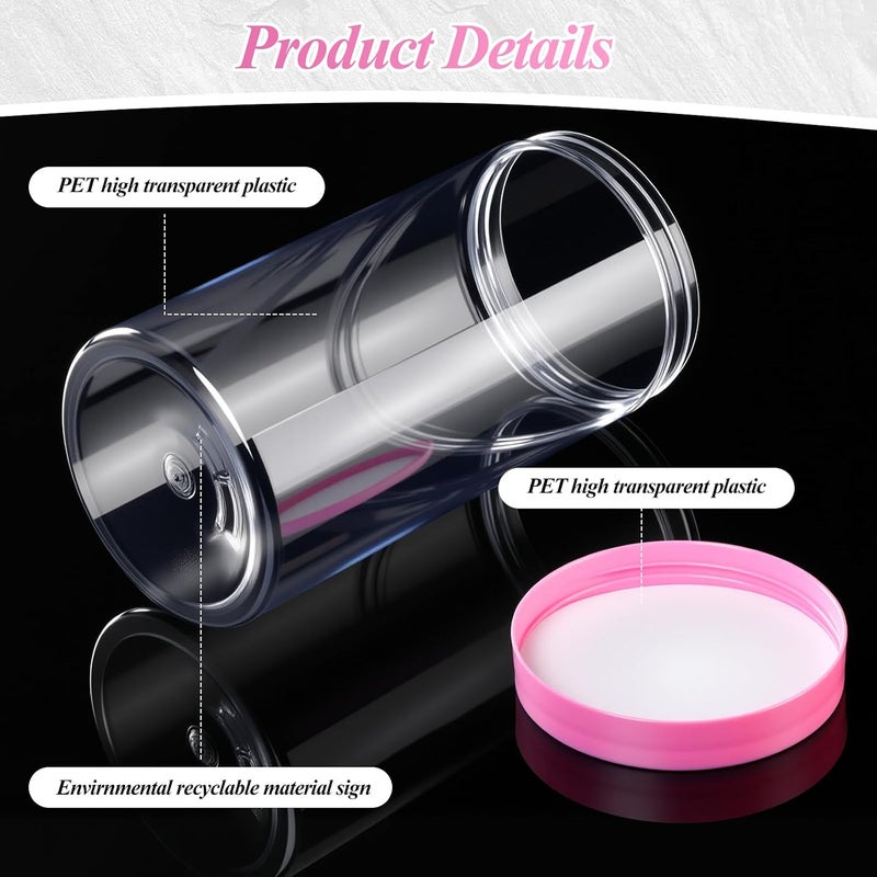 Patelai 4 Pieces Round Wide-mouth Leak Proof Plastic Container Jars with Lids for Travel Storage Makeup Beauty Products Face Creams Oils Salves Ointments DIY Making(32 Ounce,Pink) - Image 3