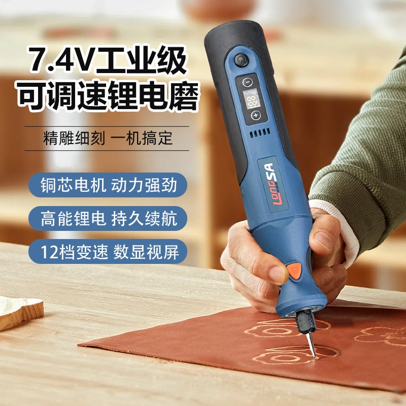 Longsa 7.4V Cordless Die Grinder Kit for Carving, Polishing and Drilling - Image 2