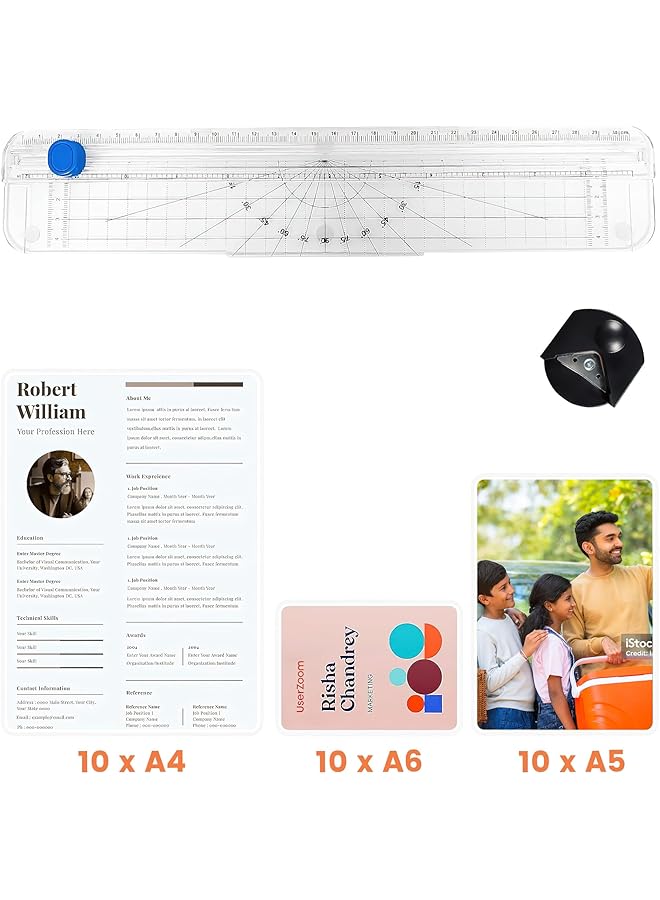 erorex Laminator Portable A4 Thermal Laminating Machine With Hot And Cold Settings Quick Warm Up And No Bubbles With 30 Laminator Pouches 1 Corner Rounder 1 Paper Cutter For School Home Offices  - Image 2