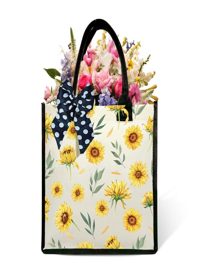 BXVRT Sunflower Shoulder Beach Bag, Canvas Tote Bag, Inspirational Gifts For Women, Greenery Floral Shopping Bag, Birthday Christmas Motivational Gifts For Friends Besties Colleagues Mother -43 - Image 1