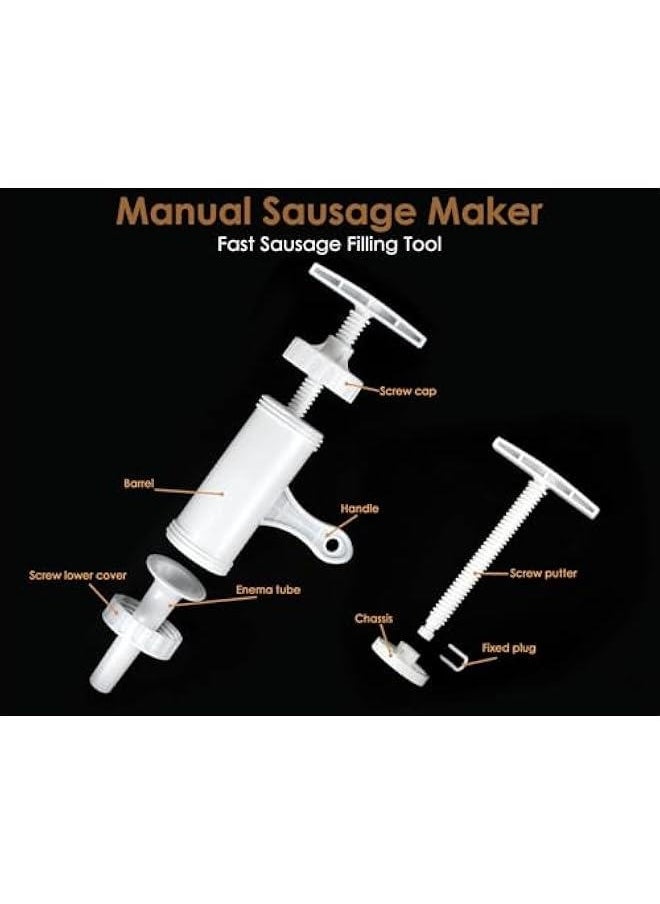 Generic Sausage Stuffer Manual Sausage Maker with 4 Sizes Funnel Stuffing Tubes Plastic Meat Filler Stuffer Salami Maker  - Image 3
