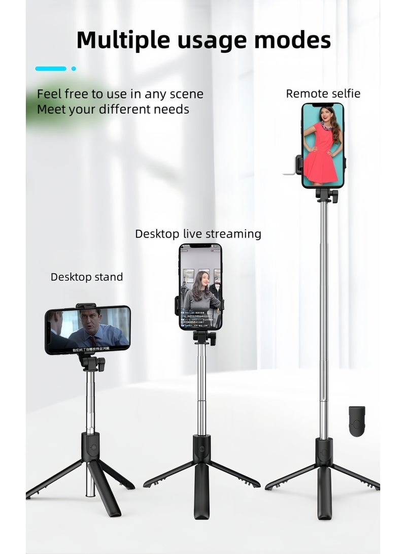 Mobile phone holder, desktop phone holder, live streaming holder, can be extended up to 170CM in length,Selfie Stick, All-in-1 Extendable Cell Phone Tripod Stand,Rotate Phone Tripod with Bluetooth Remote Shutter ,Group Selfies/Live Streaming/Video Recording Compatible with All Phones  - Image 4