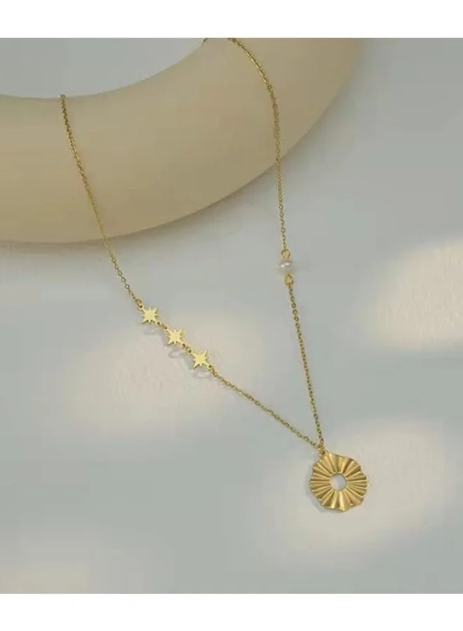 لي كوبر قلادة نسائية من الفولاذ المقاوم للصدأ بطلاء ذهبي