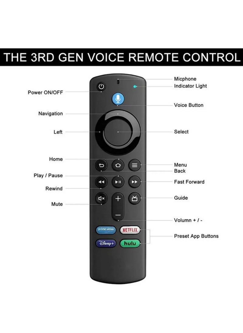 Generic - 1pcs L5B83G Voice Remote Control for AMZ Fire TV Stick (2nd Gen, 3rd Gen, Lite, 4K, 4K Max), Fire TV Cube, for Smart TVs (3rd Gen) - Image 1