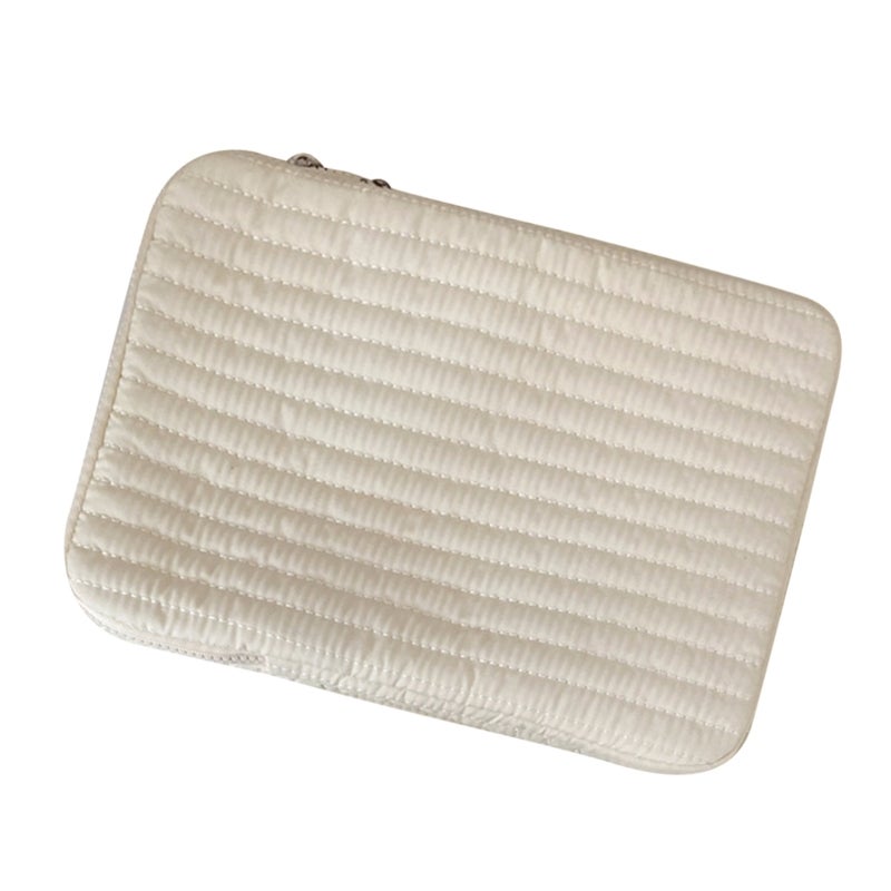 Laptop Sleeve 13-14 Inch Cotton Shockproof Zipper Closure - Soft Protective Tablet Sleeve Case for Work Business Trips - Image 2