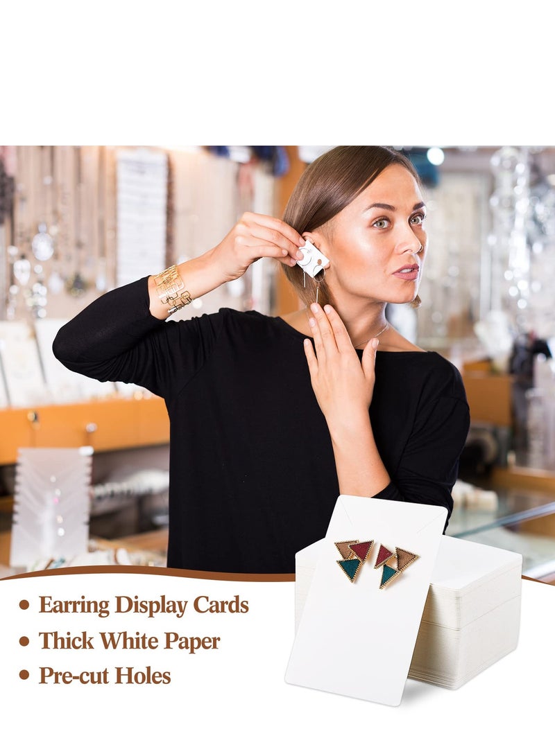 SYOSI Earring Display Stand Wooden Business Card Holder Rustic Wood Earring Card Display Jewelry Displays Earring Cardboard for Selling Earring Jewelry Organizer Displaying Photos Business Card Wood - Image 5