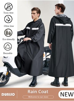 DUNISO Long Rain Wear, Waterproof Raincoat for Adult, EVA  Reusable Rain Ponchos for Women and Men, Lightweight Rain Jackets for Outdoor Camping Cycling Fishing with Hood and Drawstring  - Image 1
