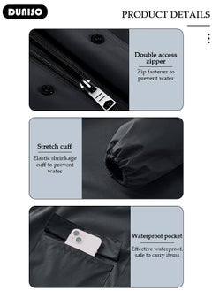 DUNISO Long Rain Wear, Waterproof Raincoat for Adult, EVA  Reusable Rain Ponchos for Women and Men, Lightweight Rain Jackets for Outdoor Camping Cycling Fishing with Hood and Drawstring  - Image 2