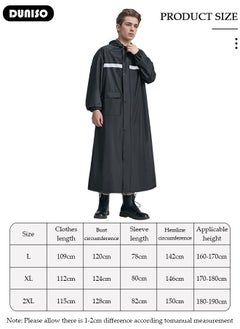 DUNISO Long Rain Wear, Waterproof Raincoat for Adult, EVA  Reusable Rain Ponchos for Women and Men, Lightweight Rain Jackets for Outdoor Camping Cycling Fishing with Hood and Drawstring  - Image 4