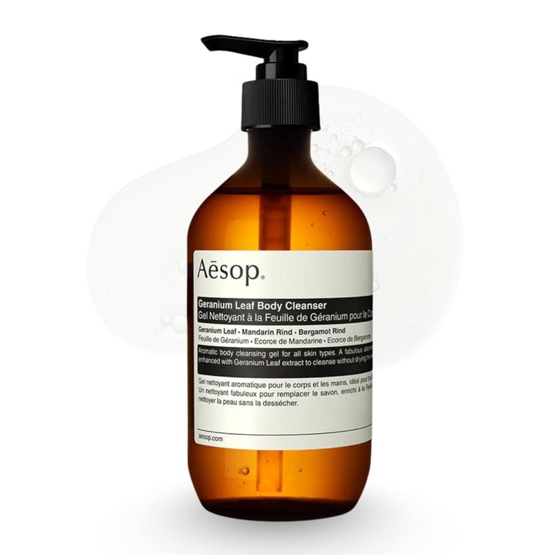 Aesop Geranium Leaf Body Cleanser | Gentle Shower Gel with Geranium, Mandarin and Bergamot Essential Oil Blend to Refresh & Balance Skin | 500 mL / 16.9 oz - Image 1