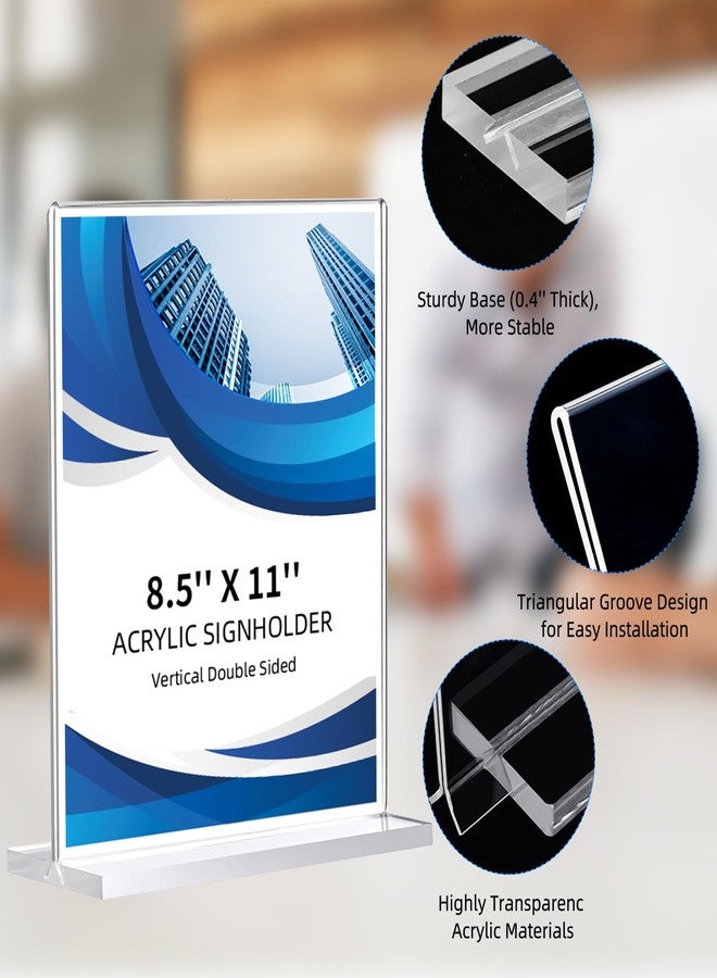 DECOHOBO 12 Pack Acrylic Sign Holder 8.5 x 11, Double-Sided Clear Sign Holder Plastic Stands for Display, T Shape Acrylic Table Sign Stands for Office Store Restaurants Wedding Party Decoration - Image 5