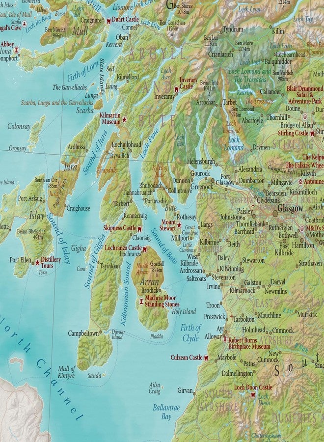 Maps International Map Of Scotland - Traveller Gift - Detailed Cartography - 16.5 x 23.4 inches - Maps International - Image 3