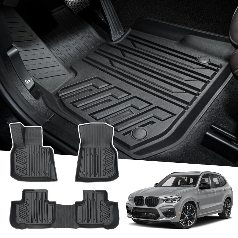 Powerty Floor Mats for 20182024 BMW X3 20192024 BMW X4 Custom Fit for BMW X3 Accessories 3D TPE All Weather Car Mats HeavyDuty Floor Liners Fit All Models