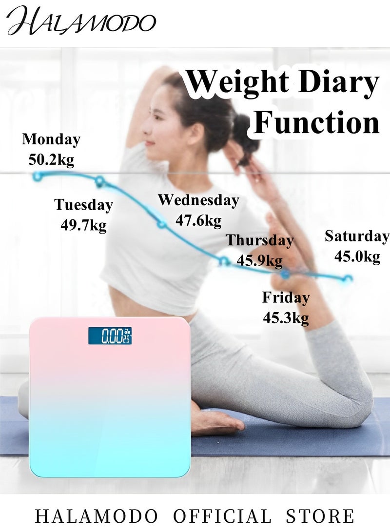 هالامودو ميزان رقمي ذكي لوزن الجسم ميزان حمام رقمي عالي الدقة مؤهل لوزن الجسم FSA أو HSA مع شاشة LCD وشحن USB وتحويل الوحدة بنقرة واحدة - Image 3