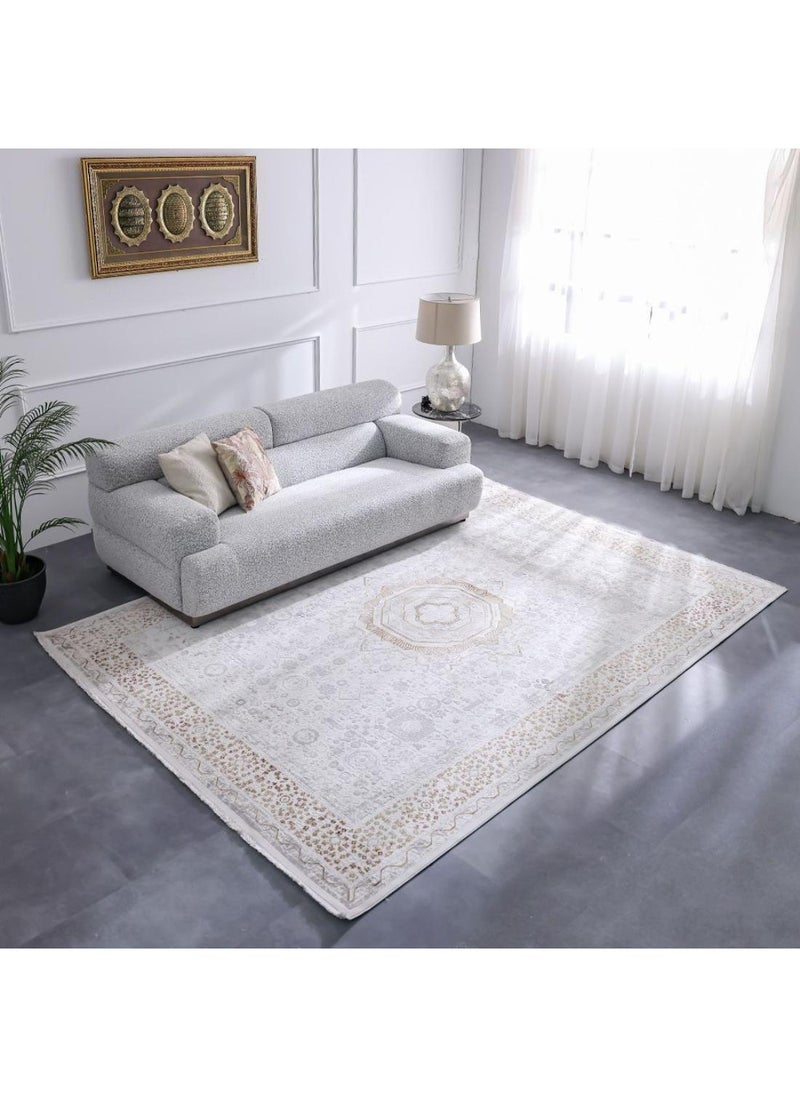 DANUBE HOME Luxura Artsilk Modernclassic Rug  Acrylic Area Rug Floor Covering L230xW160cm-Gold Multi  - Image 4