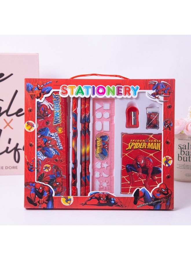 Back to School Stationery Set for Kids, School Supplies Gift Set with Notebook, Pencil Case, Pencils, Ruler, Eraser and Sharpener, Cute Back to School Gift for Kids