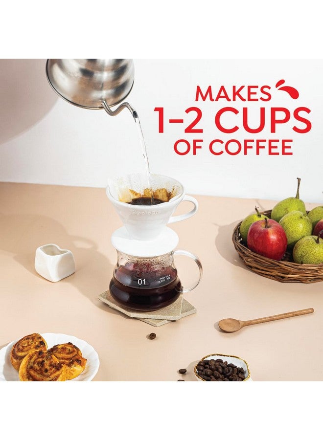 Sipologie Sipologie Clarity Pour Over Coffee Maker, 50 Filter Papers Included - Brew Bright, Clean and Flavourful Coffee, High-Fired Durable Ceramic, Spiral Ridges for Even Extraction, 1 Cup  - Image 4