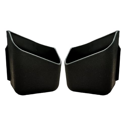 YoRise 2PCS Car Seat Side Pocket Organizer APillar Sunglass Holder StickOn Small Item Automotive Storage Box Car Seat Gap Filler Organizer for Card Cigarette Phone Registration Black - Image 1
