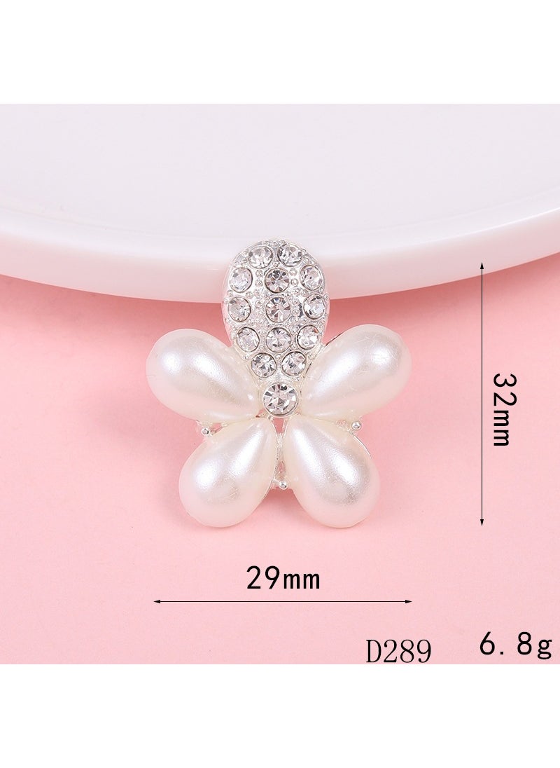 DIY Pearl Flower Phone Case Jewelry Parts D289 water drop Pearl (Silver) 