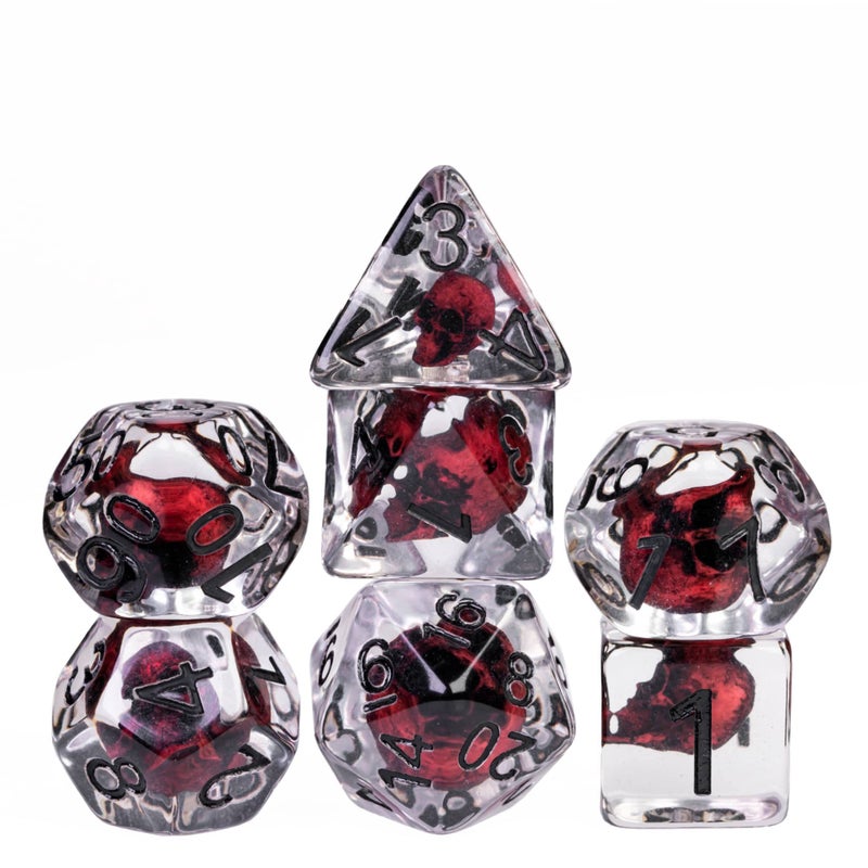 UDIXI Skull DND Dice Set 7pcs Resin RPG DD Dice Set for Role Playing Game and Other Tabletop Games Red - Image 3