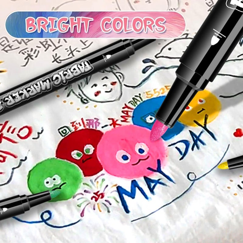KASTWAVE 12 Fabric Markers Pens Set, Textile Marker Washable, Non Toxic Fabric Paint Pens, Permanent Marker for Clothes, Fine Point Textile Marker Pen, Craft Paint Pens Art Markers - Image 2