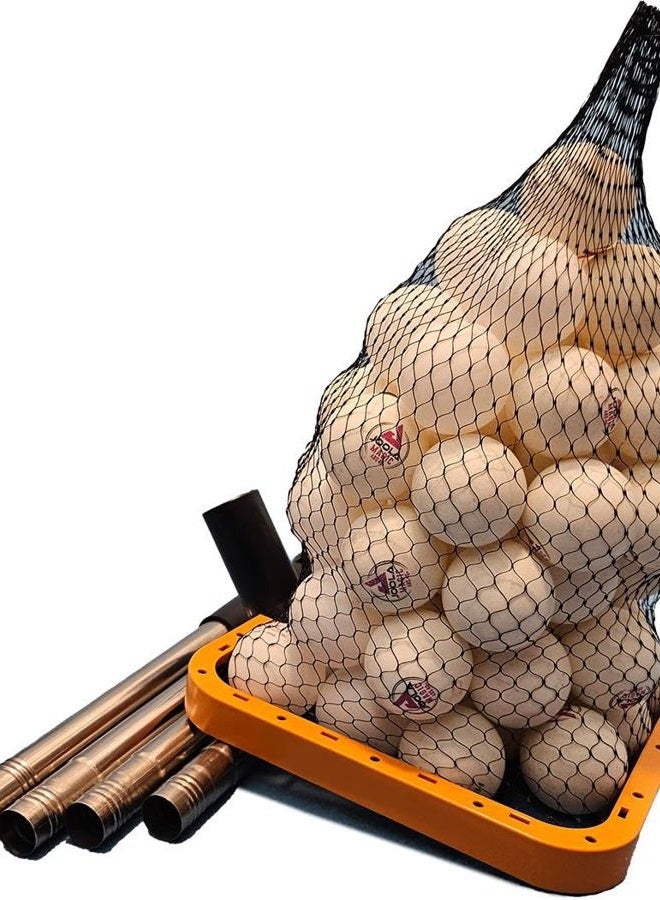 PICK 'N GO أداة جمع كرات تنس الطاولة - سريعة وفعالة لجمع كرات البينغ بونغ - برتقالي وأسود - Image 3