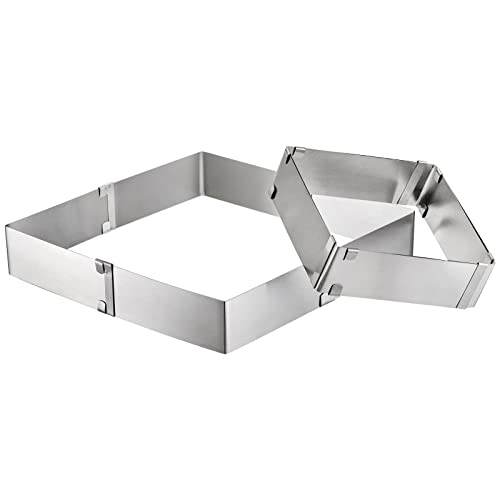 YOUEON 4 Pack Square Cake Molds Ring Adjustable from 6" to 11", Stainless Steel Mousse Cake Ring, Baking Molds, Pastry Making Tool for Birthday Cakes, Party Dessert, Handmade Snack - Image 4