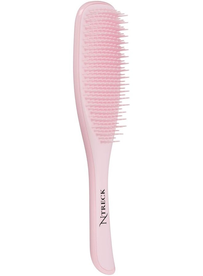 N Treck Paddle Detangler Hair Brush for Men & Women | Hair Comb for Dry & Wet Hair Styling | Flexible Bristles for Gently Glide Through Hair & Massage Scalp | Reduces Hair Damage - Pack of 1, Pink - Image 1