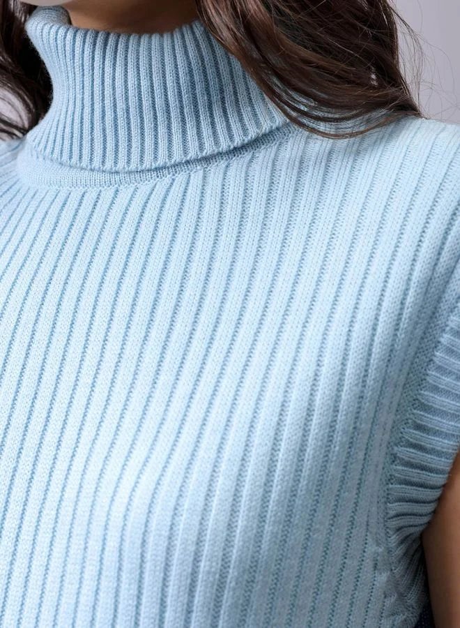 مرفوعة Women Loose Fit Solid High Neck Sweater