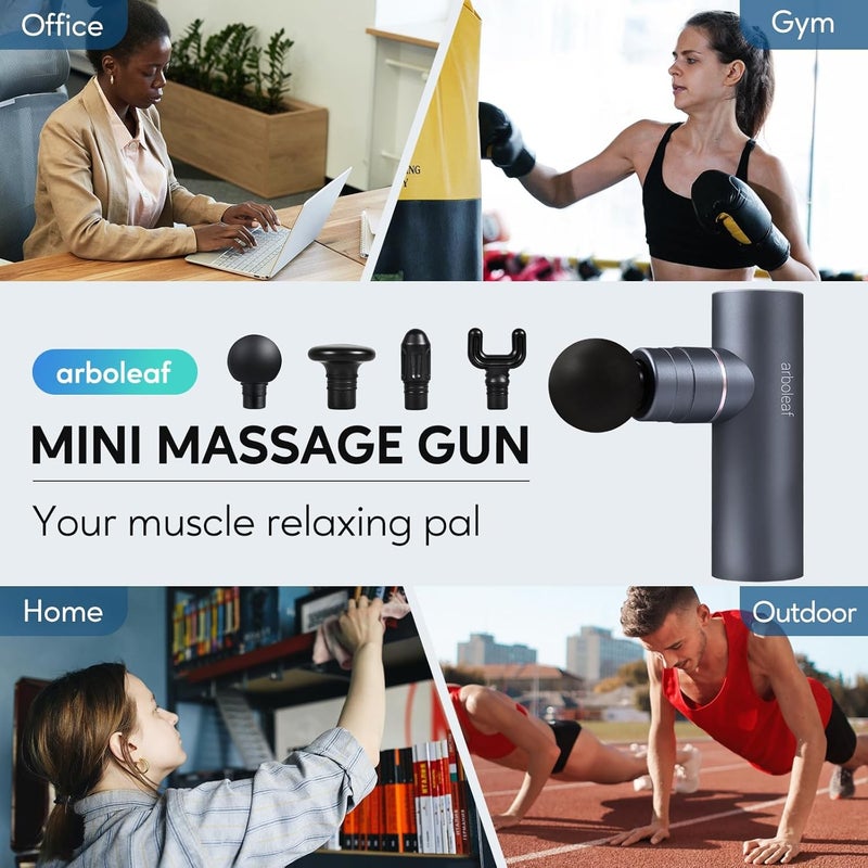 Bluejw Mini Massage Gun, Full-Metal Electric Portable Hand Held Massager Gun for Back, Body Muscles, Gifts, Office, Home, Athletes - Image 4