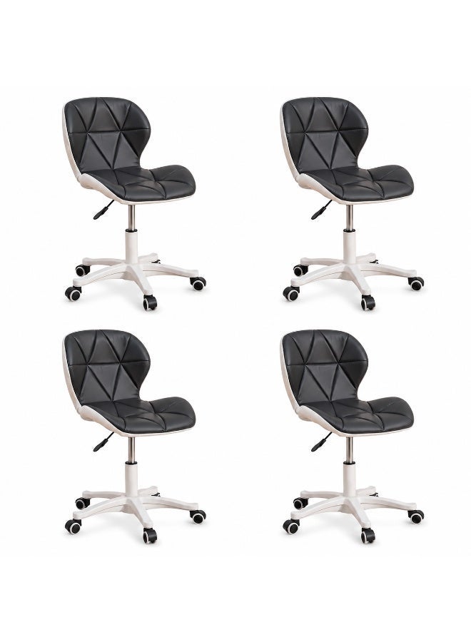 Sinyin Set of 4 Ergonomic Office Chairs with Soft Padded Cushion, Adjustable Swivel Desk Chair with Wheels, Modern Computer Chair for Home Office, Bedroom, Vanity and Study Room - Image 1