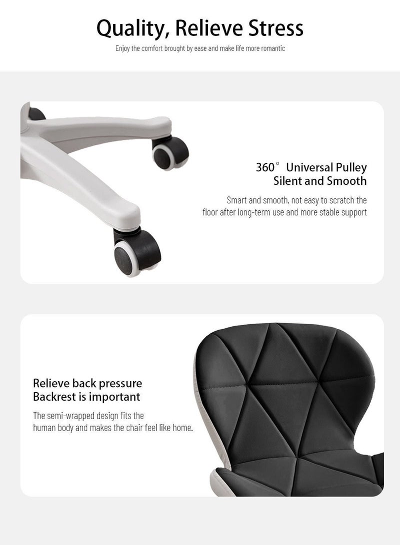 Sinyin Set of 4 Ergonomic Office Chairs with Soft Padded Cushion, Adjustable Swivel Desk Chair with Wheels, Modern Computer Chair for Home Office, Bedroom, Vanity and Study Room - Image 4