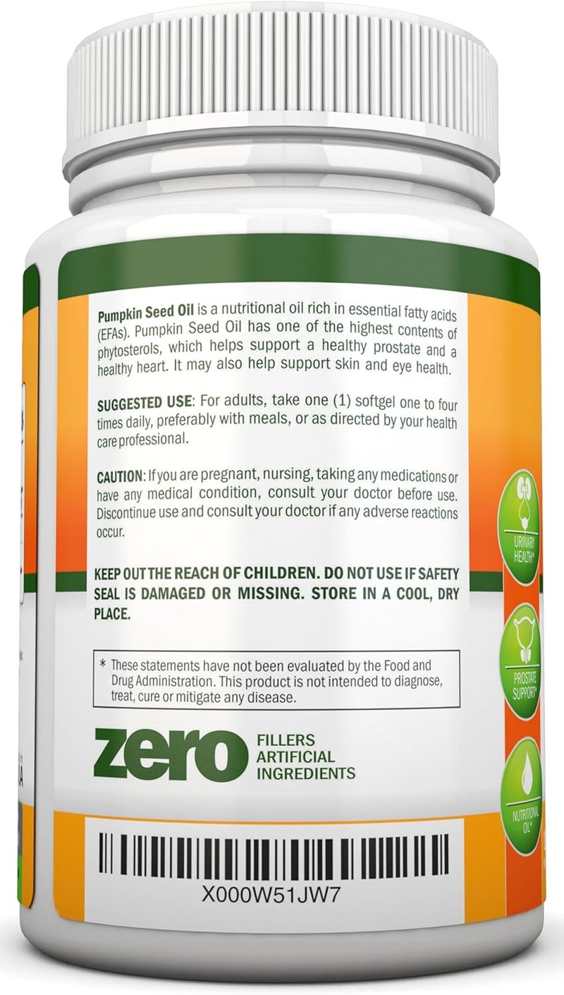 NutriONN زيت بذور اليقطين 1000 ملغ 180 كبسولة لينة زيت بذور اليقطين الطبيعي المعصور على البارد مصدر طبيعي للأحماض الدهنية الأساسية ممتاز لنمو الشعر وصحة البروستاتا والجهاز الهضمي - Image 3