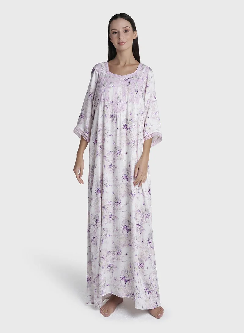 كشخة Violet Viscose Long Nightwear Dress (CNH510)