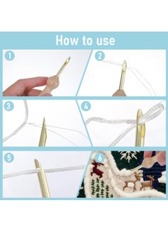 HASTHIP HASTHIP® 35Pcs Embroidery Punch Needle Kit, Punch Needle Tool Punch Needle Embroidery Kits Include Wooden Handle Embroidery Pen Set, Big Eye Needles with Punch Needle Cloth for Adults Beginner  - Image 5