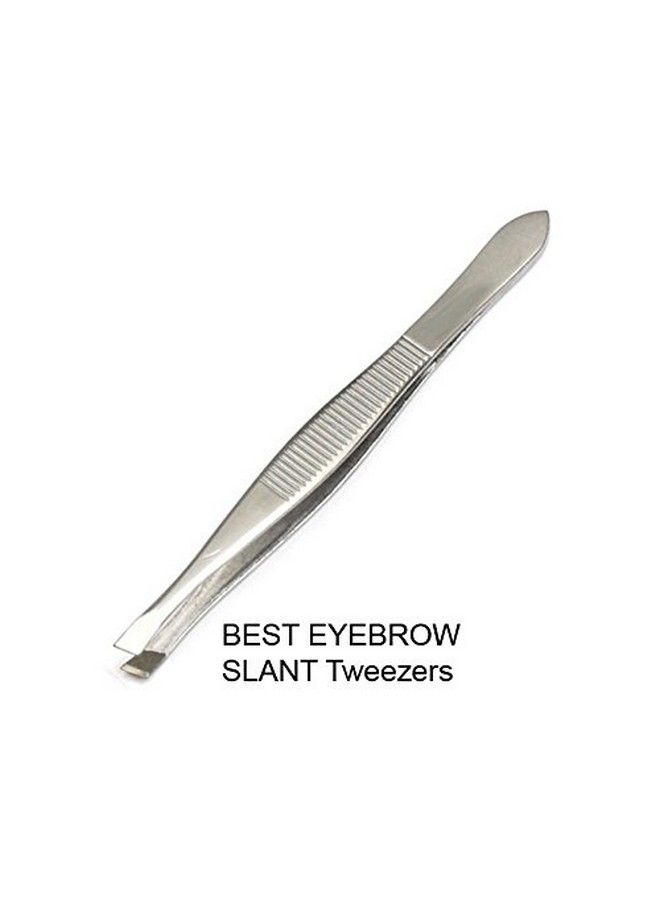 Luxxii (3 Pack) Tweezers Set Stainless Steel Slant Tip Flat Point Tweezers Hair Plucker For Hair And Eyebrows Personal Care (A) - Image 4