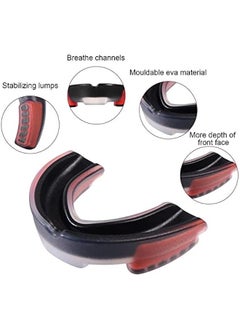 Gonice Sports Mouthguard for Soccer, Basketball, Lacrosse, Field Hockey, Mixed Martial Arts, Boxing, Jiu-Jitsu, Breathable Mouthguard for Adults and Teens White/Black + Black/Red  - Image 3