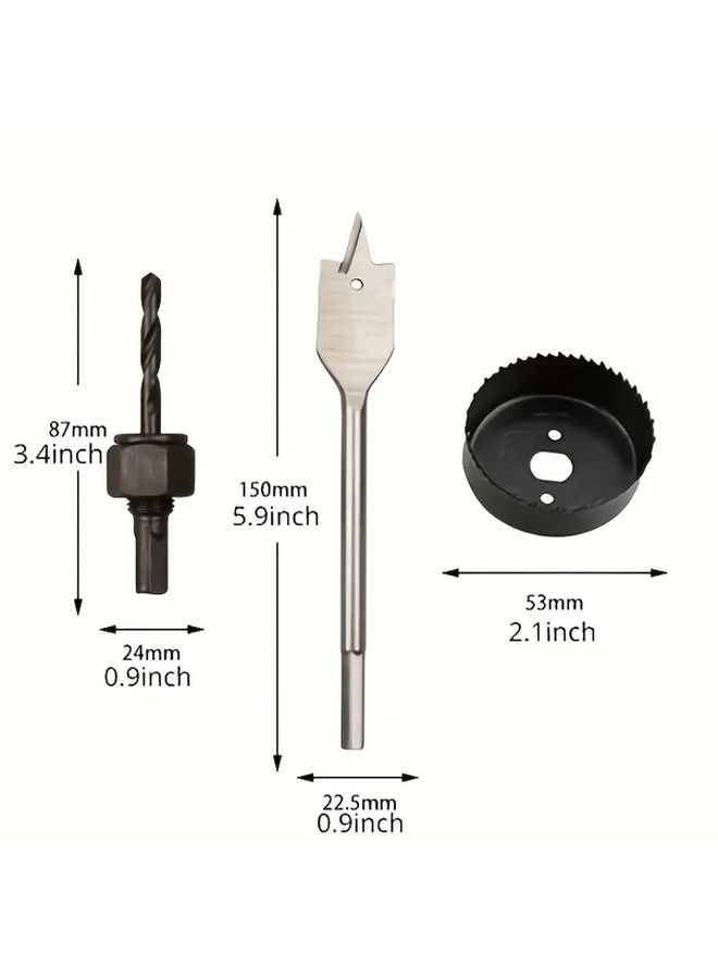 Black Eleven Piece Carbon Steel Hole Saw Cutting Kit For Wood Metal Plastic - Image 3