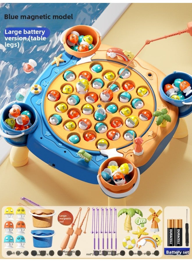 Children's Toys For Boys 1 To 3 Years Old 2 Babies Early Education Infants Two Or Three Girls Intelligence 4 Brain Development Boys-Color:Upgrade ❤ Blue-large [desk Leg Model] Magnetic [45 Dual-use Fish + 8 Rods + 4 Buckets + Scene]  - Image 1