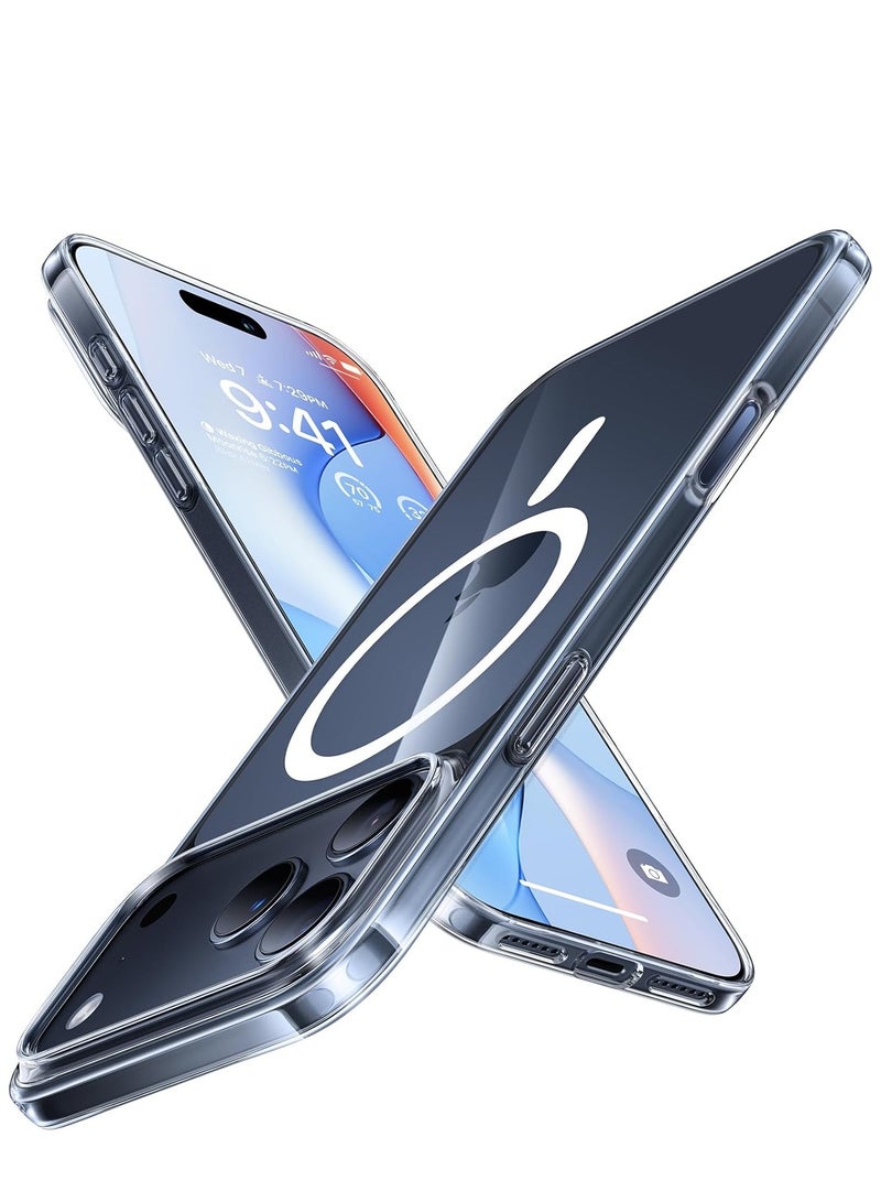 MonaPlay iPhone 17 Pro Max Case Crystal Clear MagSafe, Magnetic Slim Shockproof Cover, Corner Air Pockets, 1.0mm Raised Camera/Screen, Wireless Charging Compatible, Lanyard Hole - Image 1