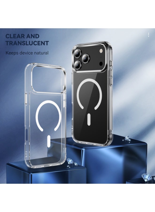 MonaPlay iPhone 17 Pro Max Case Crystal Clear MagSafe, Magnetic Slim Shockproof Cover, Corner Air Pockets, 1.0mm Raised Camera/Screen, Wireless Charging Compatible, Lanyard Hole - Image 2