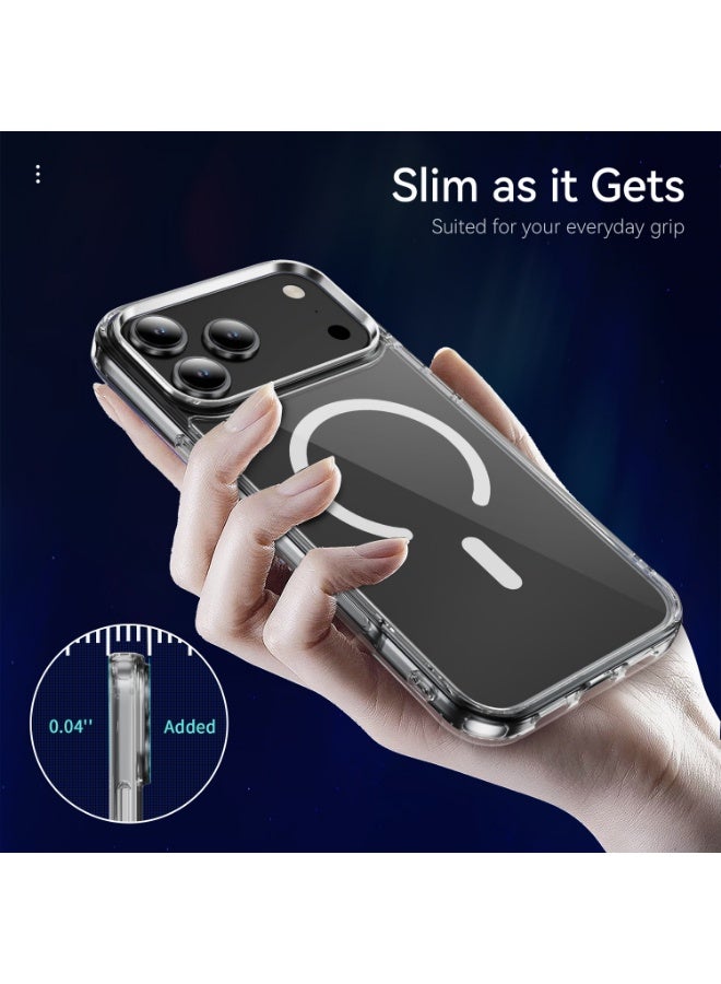 MonaPlay iPhone 17 Pro Max Case Crystal Clear MagSafe, Magnetic Slim Shockproof Cover, Corner Air Pockets, 1.0mm Raised Camera/Screen, Wireless Charging Compatible, Lanyard Hole - Image 5