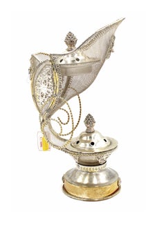ARABIC BUHOOR INCENSE BURNER WITH FLOWER WORK 28CM -BM6419
