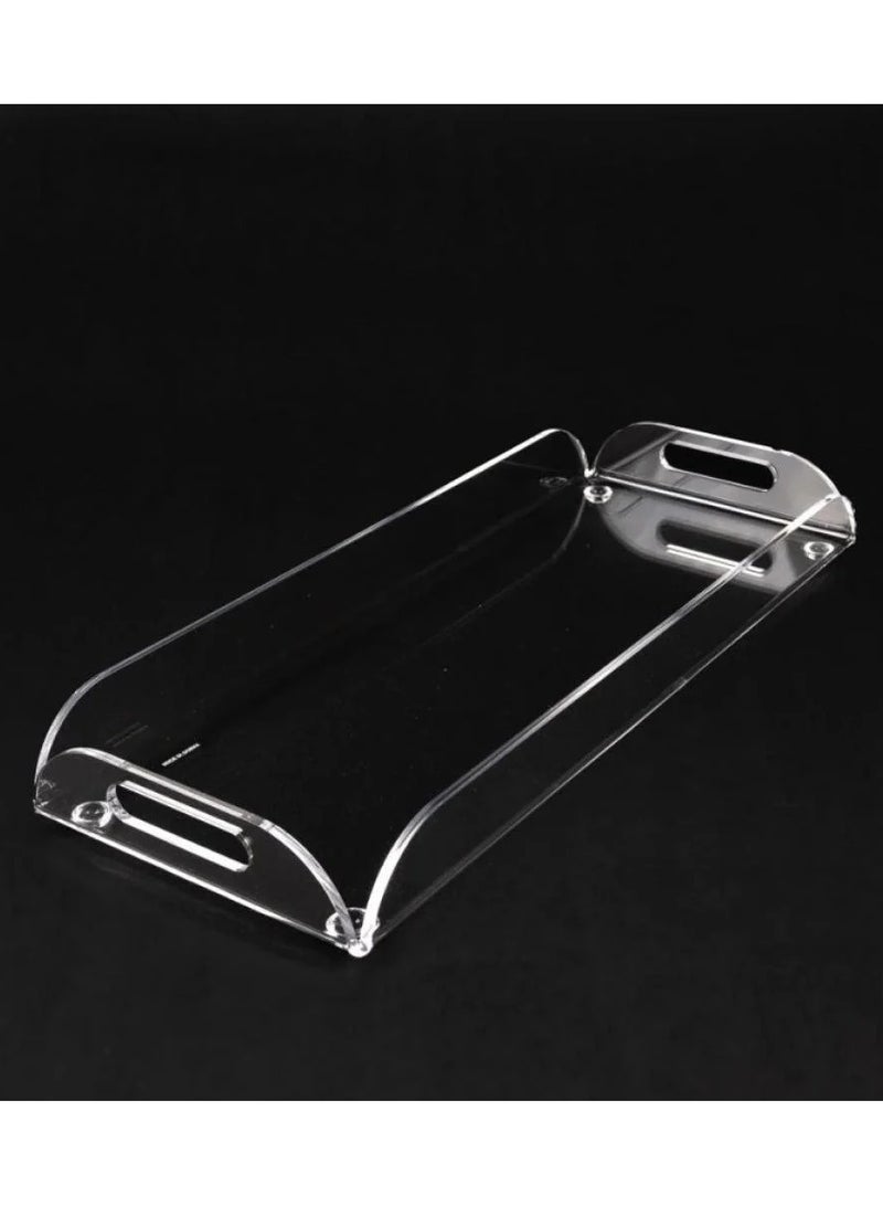 SMARTPOINTS Serving Platter Clear Serving Tray With Handles Multipurpose Decorative Acrylic Tray, 40*16 cm - Image 3