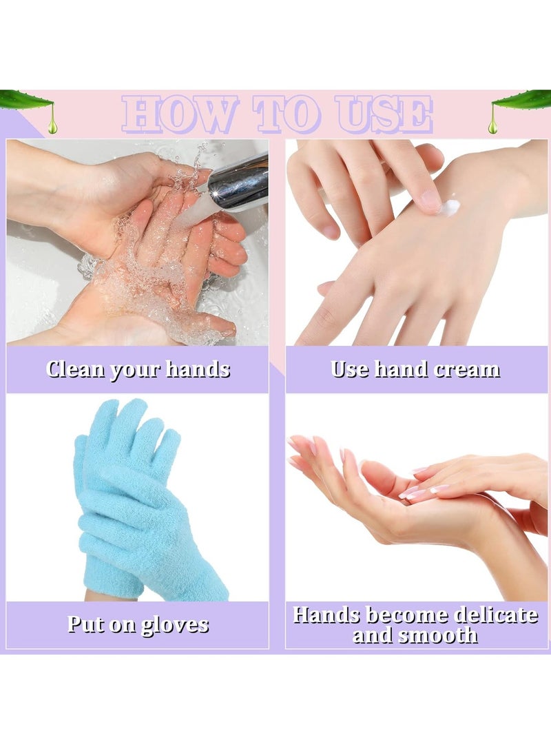Jiuguva - 3 Pairs Moisturizing Gloves Aloe Spa Hand Moisture Glove Infused Hydrating Cracked Hand Moisturizer Gloves for Dry Hands Overnight Chapped Skin (Stylish Color) - Image 1