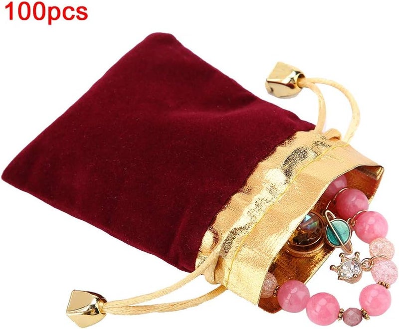 كلاراكو حقيبة مجوهرات، حقيبة تخزين واقية ناعمة للمجوهرات (ساعات، أقراط، أساور) مع رباط ذهبي، حقيبة مجوهرات متعددة الوظائف، حقيبة هدايا وحلوى للاستخدام في حفلات الزفاف (2#) - Image 2